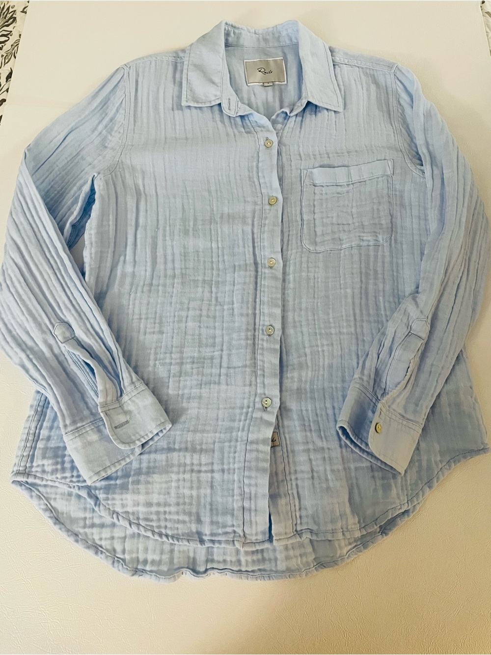 Rails Men's Light Blue Gauze Button-Down Shirt